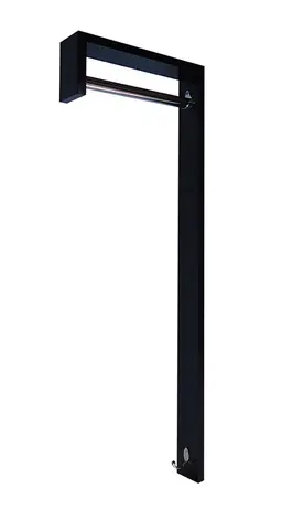 Cabideiro de Parede "J" Arara Camiseiro Porta Bolsas Preto Laca