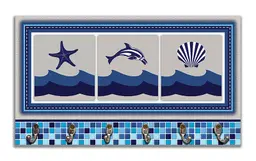Cabideiro de Parede Porta Chaves Toalhas Linha Náutica Marinheiro - Mar 1