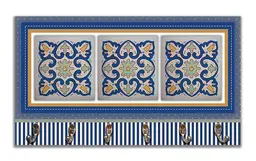 Cabideiro de Parede Porta Colar Chaves Cintos Toalhas - Azulejo Azul