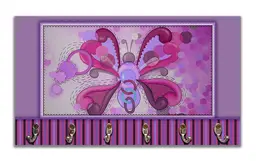 Cabideiro de Parede Porta Colar Chaves Cintos Toalhas - Borboleta Rosa