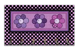 Cabideiro de Parede Porta Colar Chaves Cintos Toalhas - Flores