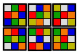 Conjunto Jogo Porta Copos com 6 unidades (2 em 1) com Imã - Cubo Mágico