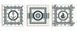 Conjunto Kit com 3 Quadros Náuticos Decorativos Linha Náutica Marinheiro - Mar 3