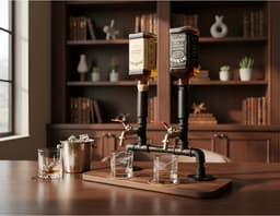 Dispenser Dosador Serve Bebidas Drinks Whisky Bar Adega Estilo Industrial Preto Laca