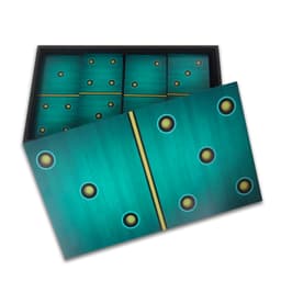 Jogo De Dominó Grande Didático Educativo 28 Peças - Azul