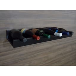 Prateleira Adega New Suporte de Parede Decorativo para Vinhos e Garrafas - Preto Laca