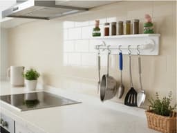 Prateleira para Temperos e Suporte Utensílios e Panelas Cozinha Estilo Industrial Branco Laca