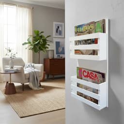 Revisteiro de Parede Porta Revistas Livros - Branco Laca