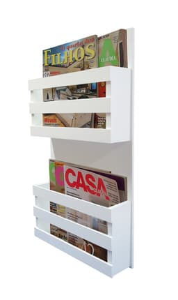 Revisteiro de Parede Porta Revistas Livros - Branco Laca