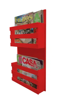 Revisteiro de Parede Porta Revistas Livros - Vermelho Laca