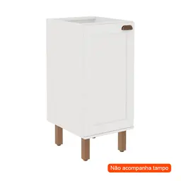 Balcão de Cozinha Iluminata 1 Porta Branco 40 cm