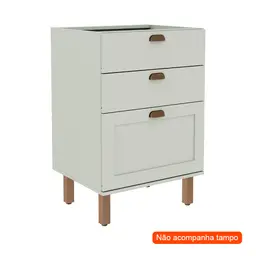 Balcão de Cozinha Iluminata 3 Gavetas Mint 60 cm