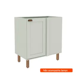 Balcão de Cozinha de Canto Iluminata 1 Porta Verde Mint