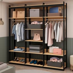Guarda-roupas Genialflex Closet Mod 2 Cab Freijó Preto Fosco