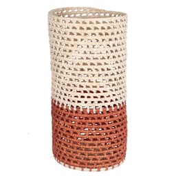 Cachepot Decorativo Cilíndrico G Natural e Terracota