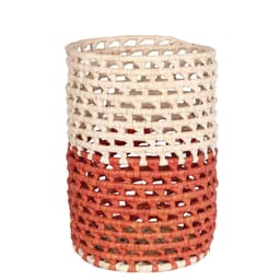 Cachepot Decorativo Cilíndrico M Natural e Terracota