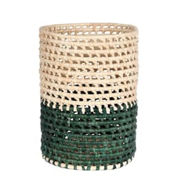 Cachepot Decorativo Cilíndrico M Natural e Verde