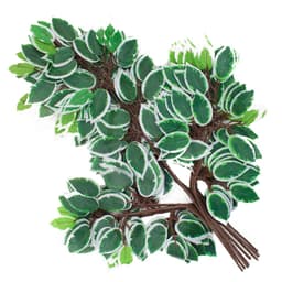 12 Ramos Decoração Arranjo Ficus Artificial Planta Decorativa Plástico 14 Galhos Cada 55cm
