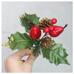 4 Ramos Pera Decoração De Natal Artificial 17cm