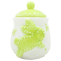 Açucareiro de Coelhinho da Páscoa Verde Em Cerâmica - 355ml