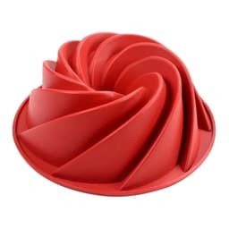 Assadeira de Silicone para Bolo Artistico, Bolo Vulcão, Gelatina, Flan, Vai ao Forno Vermelho