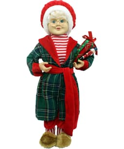 Boneca Mamãe Noel Decoração Pijama Roupão Com Presentes 47cm