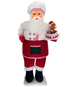 Boneco Natalino Papai Noel Confeiteiro Chefe De Cozinha 90cm