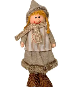 Boneco de Pelúcia Menina Natalino Enfeite de Natal 48cm