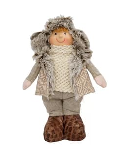 Boneco de Pelúcia Menino Natalino Enfeite de Natal 30cm