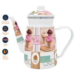 Bule Esmaltado Com Indução Cake Premium Chá Café 1,2 Litros