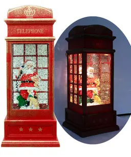 Cabine Telefone Inglês Papai Noel Natal Dog Musical De 26cm