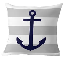 Capa Almofada Âncora Azul Navegação Marítima 50X50cm
