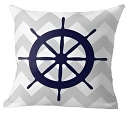 Capa De Almofada Timão Azul Navegação Marítima 50X50cm