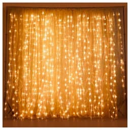 Cascata Fio De Fada 600 Lâmpadas Cordão Luz LED Amarelo 3x3Metros 220V