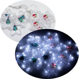 Cascata Pisca LEDs Decoração Árvore Natal Noel Branco De 3M