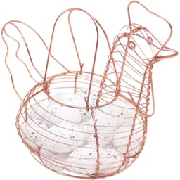 Cesto Galinha Porta Ovos Aramado Decorativo 18 Ovos Branco