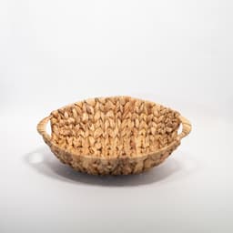 Cesto Redondo Fruteira Enfeite Palha Seagrass Natural 30cm