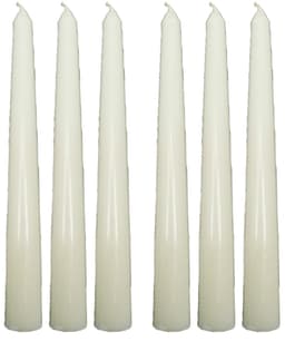 Conjunto 6 Vela Natalina Decoração Branca Para Castiçal 21cm