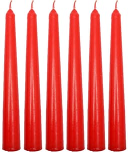 Conjunto 6 Vela Natalina Decoração Vermelho Castiçal De 21cm