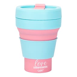 Copo Dobravel Retratil 375ml - Azul e Rosa