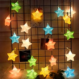 Cordão Iluminado Estrelas Luz Colorida 10 Leds Natal Decoração