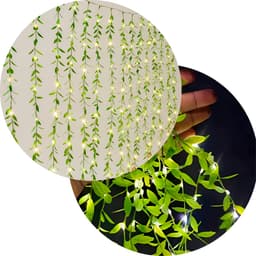 Cortina De Pisca Leds Luz Amarelo Com Fio Folhas Jardim 220v