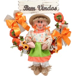 Decoração Guirlanda Festa Junina Caipira Com Abobora De 50cm Menina