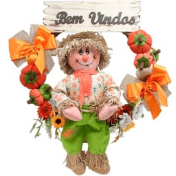 Decoração Guirlanda Festa Junina Caipira Com Abobora De 50cm Menino