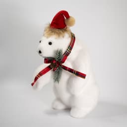 Decoração Natalina Urso Polar Enfeite 35cm Branco