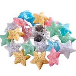 Decoração Varal Cordão Fio de Luzes Lâmpadas Estrela Colorida Led Natal Enfeite 2m