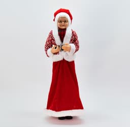 Enfeite Natalino Boneca Mamãe Noel Tecido Decorativo 61 cm