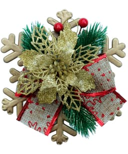 Enfeite Pendente Natalino Laço Arranjo Decoração Natal 15cm