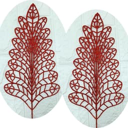 Folhas Flores Árvore Natal Gliter Vermelho De 40cm Kit 8pçs