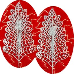 Folhas Flores Enfeite Árvore Natal Gliter Prata 40cm 12pçs